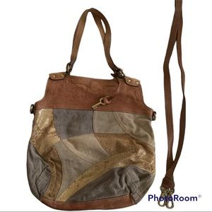 Fossil vintage leather/suede hobo/crossbody bag